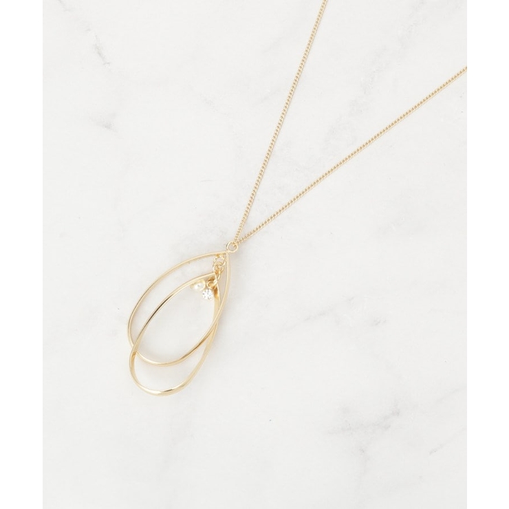 ツイストダブルオーバルパール調ネックレス | grove | 詳細画像1 