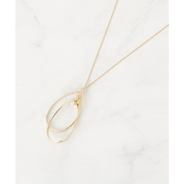 ゴールド(007) | ツイストダブルオーバルパール調ネックレス | grove