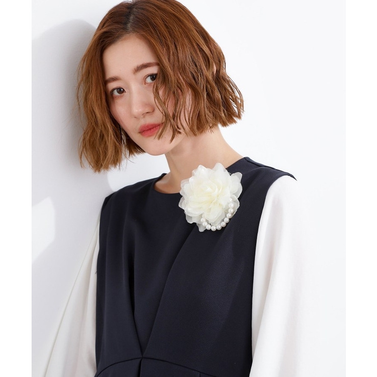 シフォンチュールパール調コサージュ | grove | 詳細画像5 