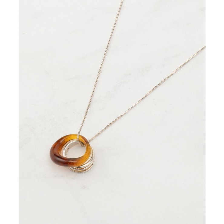 ブラウン(043) | カラーアクリルリングネックレス | grove