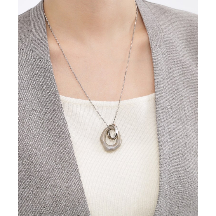 マーブルアクリルリングネックレス | grove | 詳細画像4 