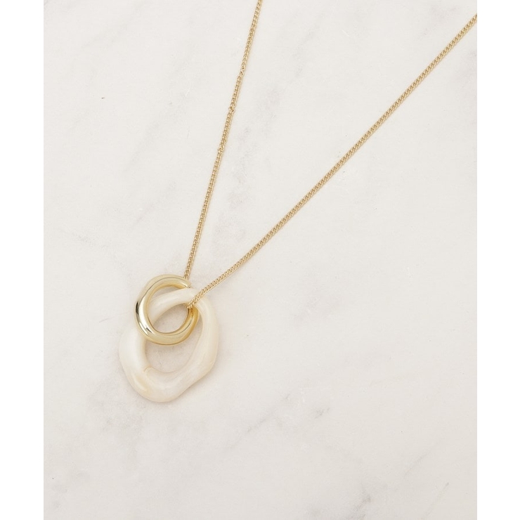 ライトベージュ(051) | マーブルアクリルリングネックレス | grove