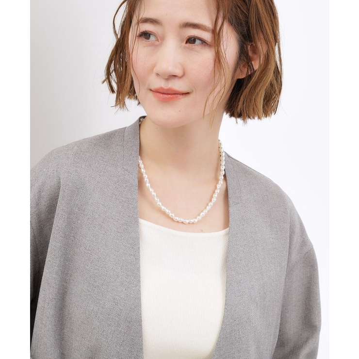 バロックパール調メタルクラスプネックレス | grove | 詳細画像4 