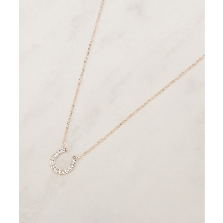 ピンクゴールド(005) | 【HORSESHOEシリーズ】ビジュー馬蹄ネックレス | grove