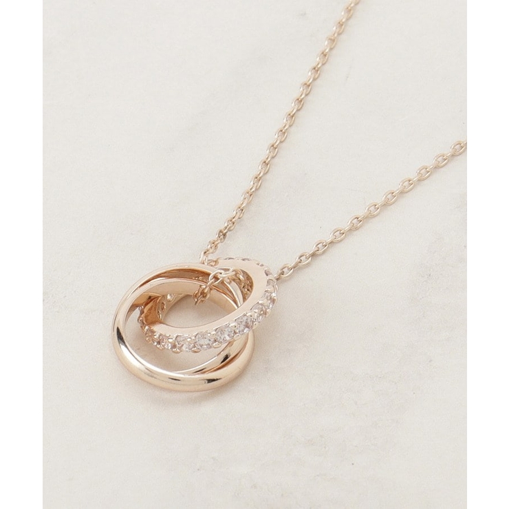 ピンクゴールド(005) | ミニビジューリングY字アジャスタブルネックレス | grove