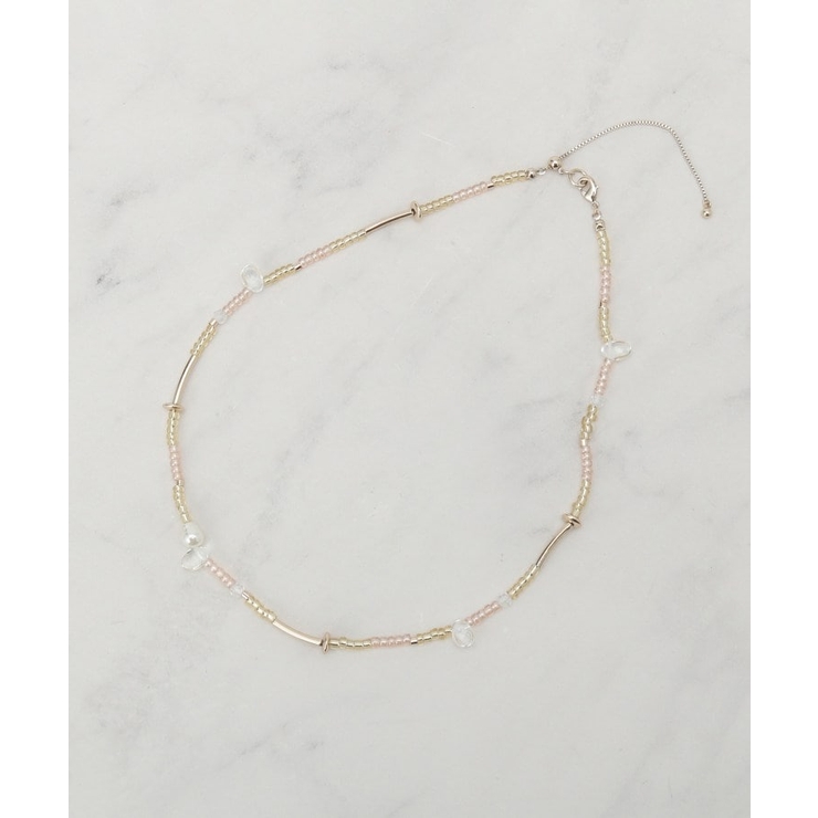 ライトピンク(070) | ランダムビーズショートネックレス | grove