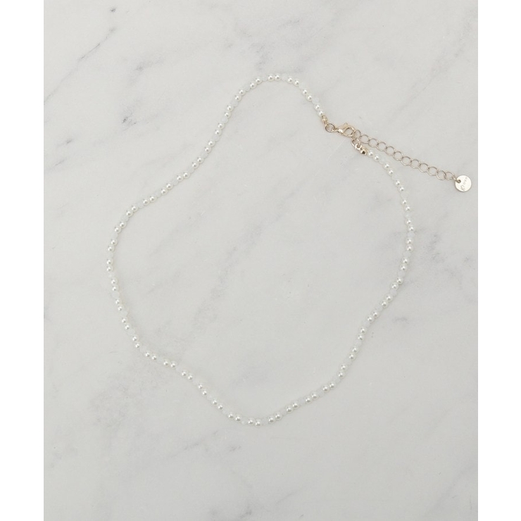 ホワイト(001) | プチパール調ショートネックレス | grove