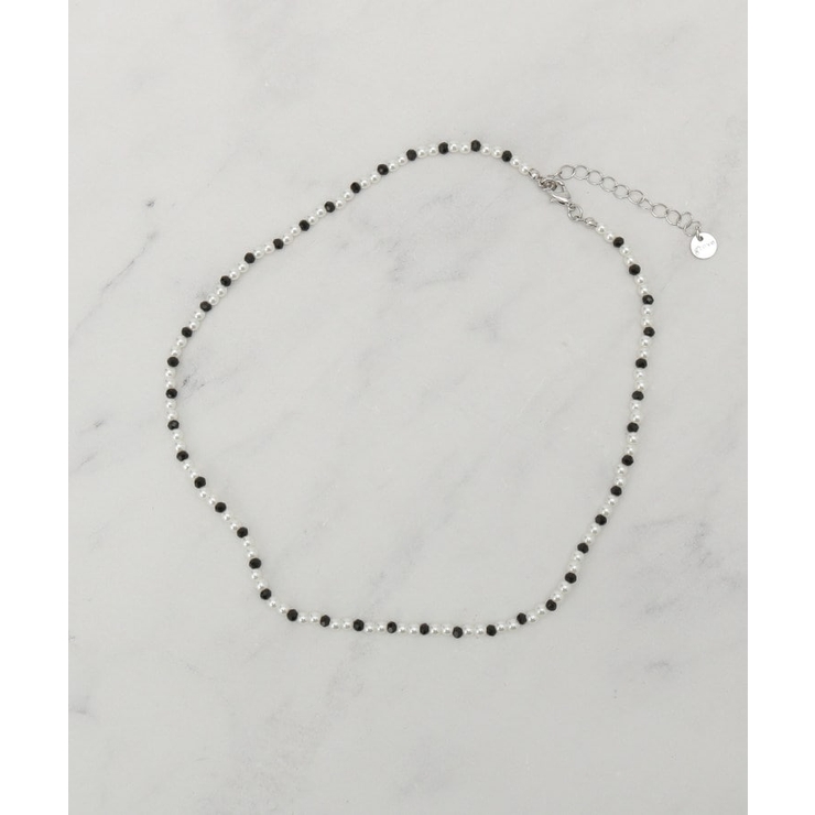 ブラック(019) | プチパール調ショートネックレス | grove