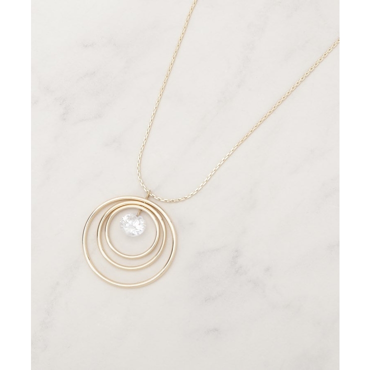 ゴールド(007) | ビッグゆれるダイヤ調パーツスライダーネックレス | SHOO・LA・RUE