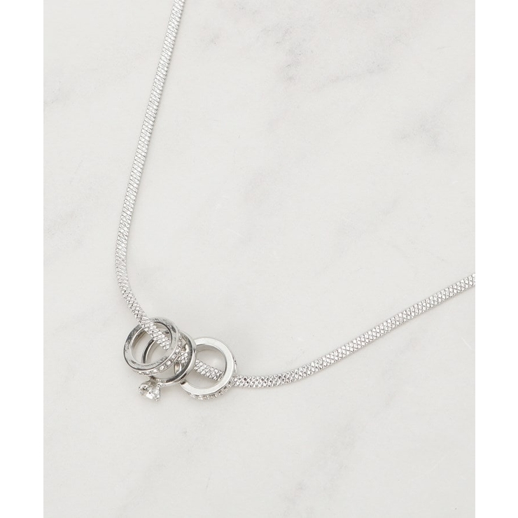 シルバー(006) | ミニトリプルリングスネークショートネックレス | SHOO・LA・RUE