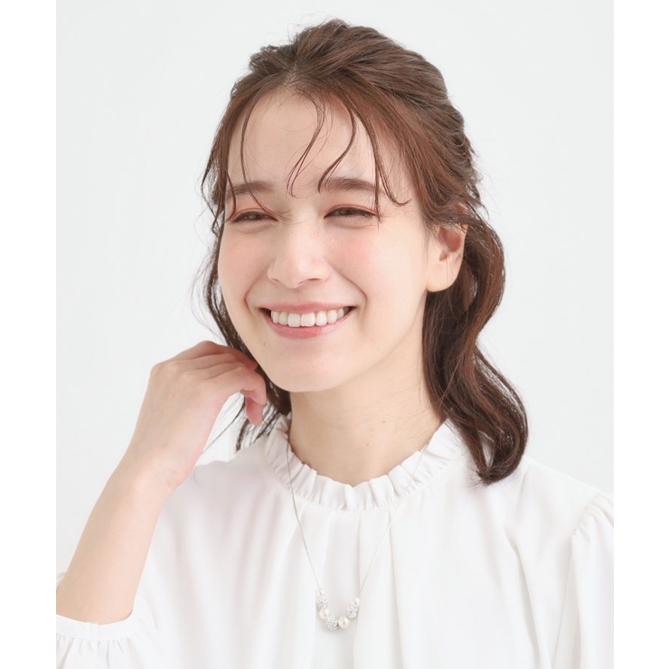 【セレモニー】ポイントパヴェショートネックレス | SHOO・LA・RUE | 詳細画像1 