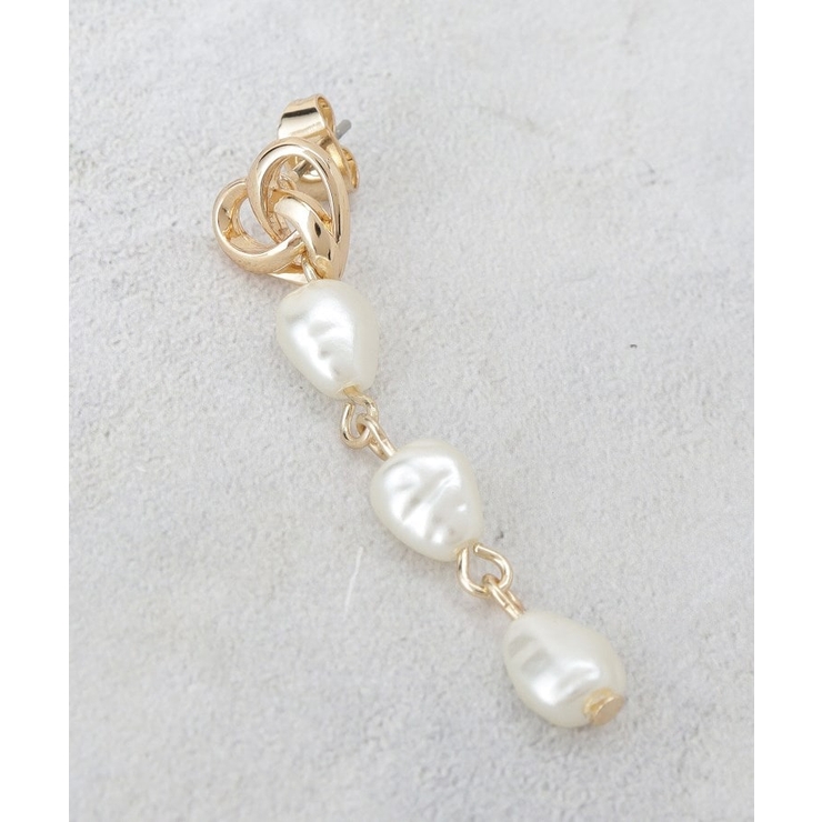 メタル×フェイクパールロングピアス | OPAQUE.CLIP | 詳細画像2 