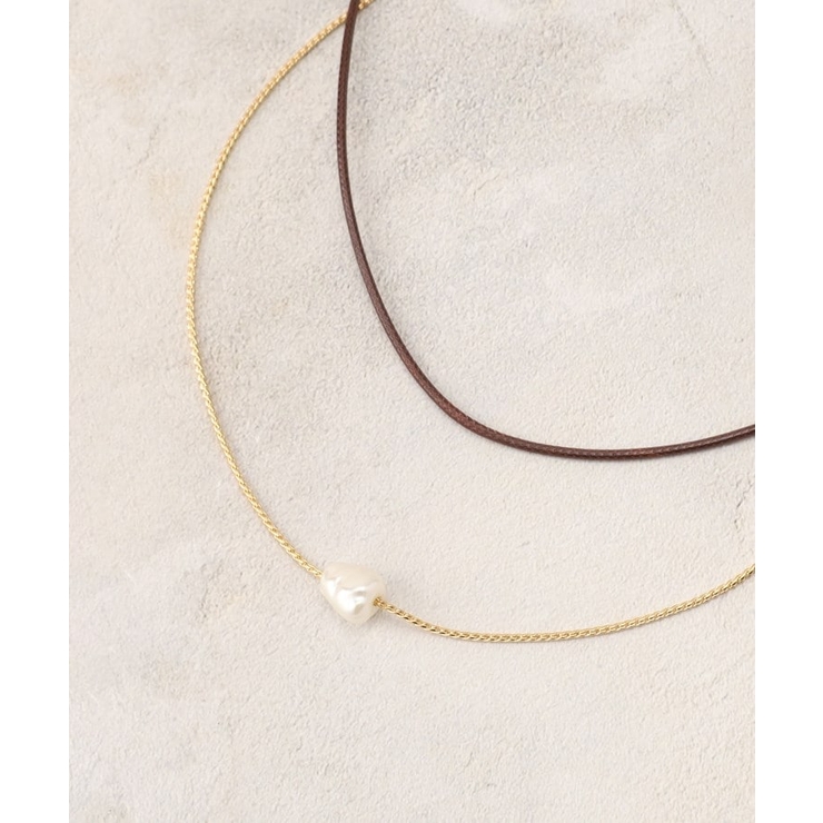 コード×チェーン×フェイクパールネックレス | OPAQUE.CLIP | 詳細画像2 