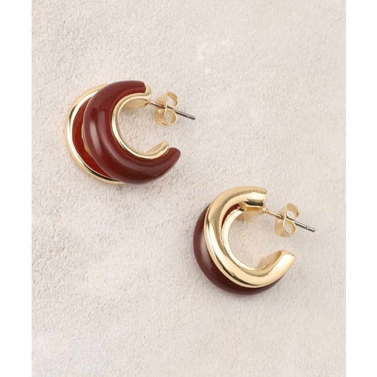 ボルドー(064) | エポ×メタル2連ピアス | OPAQUE.CLIP