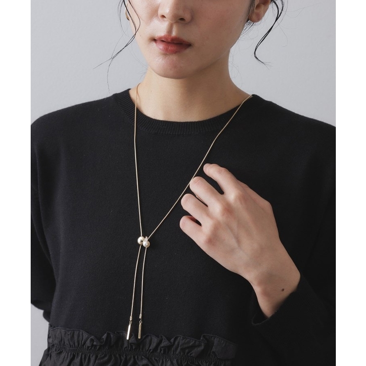 パール調ビジュースライドネックレス | OPAQUE.CLIP | 詳細画像1 