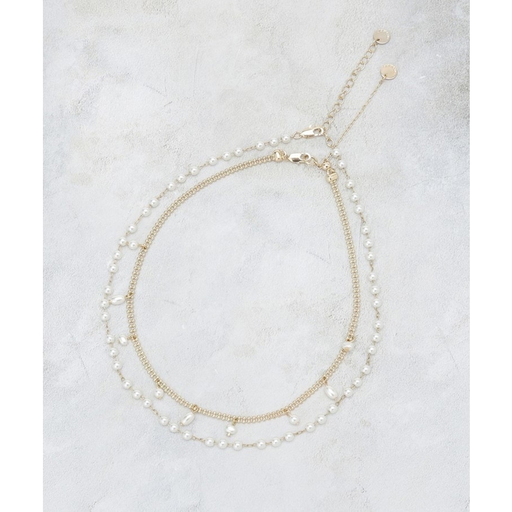 【2SET】2連フェイクパールチェーンネックレス | OPAQUE.CLIP | 詳細画像2 