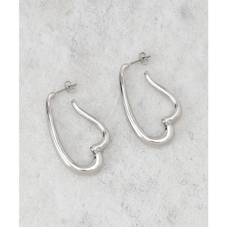 シルバー(006) | 変型ハートピアス | OPAQUE.CLIP