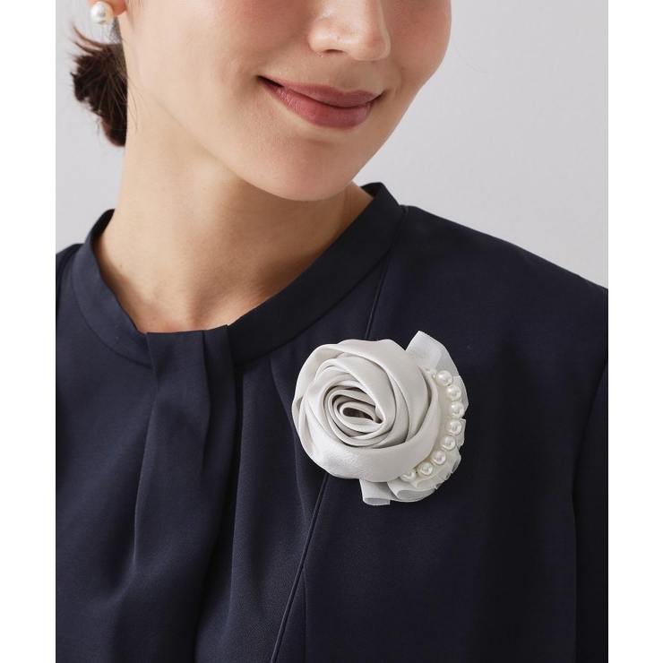 フェイクパールローズコサージュ | OPAQUE.CLIP | 詳細画像1 