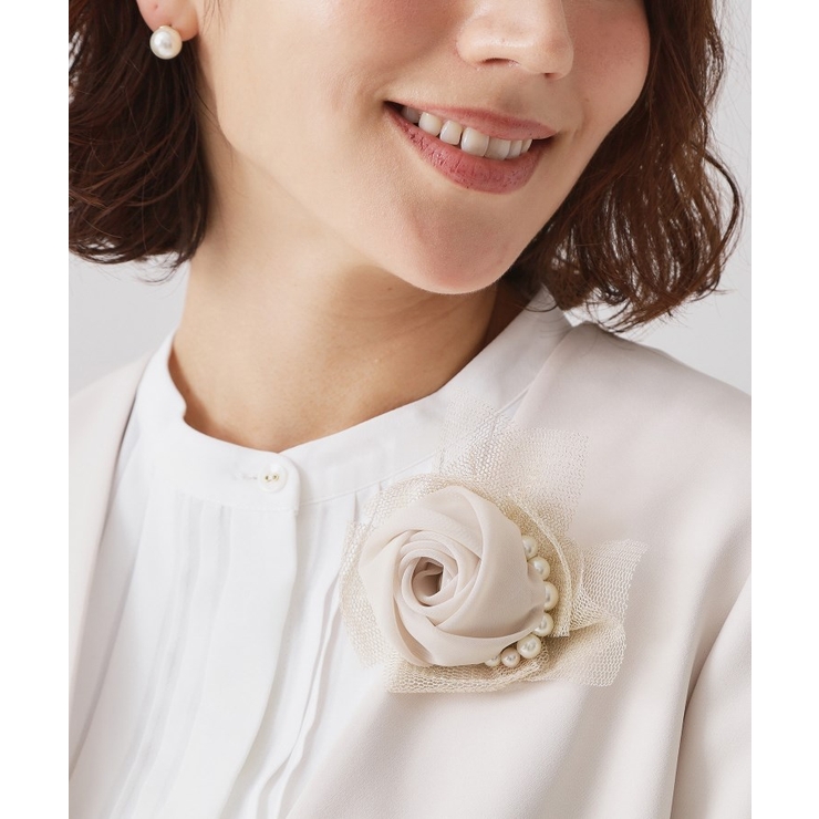 ラメチュールシフォン×フェイクパールコサージュ | OPAQUE.CLIP | 詳細画像6 