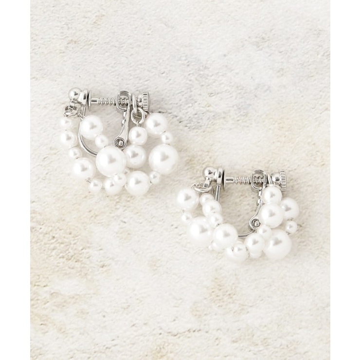 シルバー(006) | フェイクパールリングイヤリング | OPAQUE.CLIP