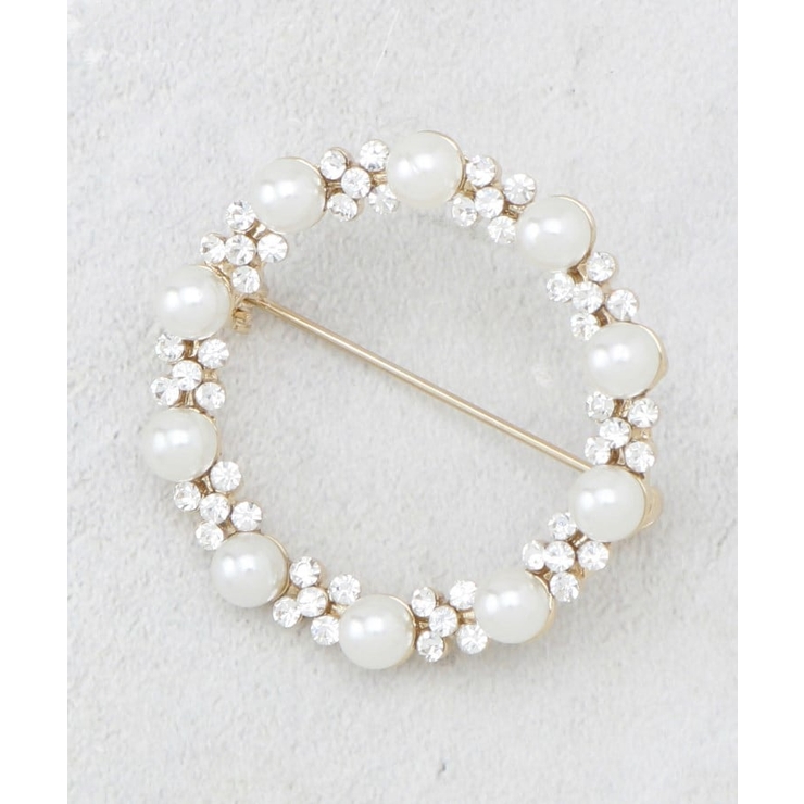 フェイクパール／ビジューサークルブローチ | OPAQUE.CLIP | 詳細画像1 