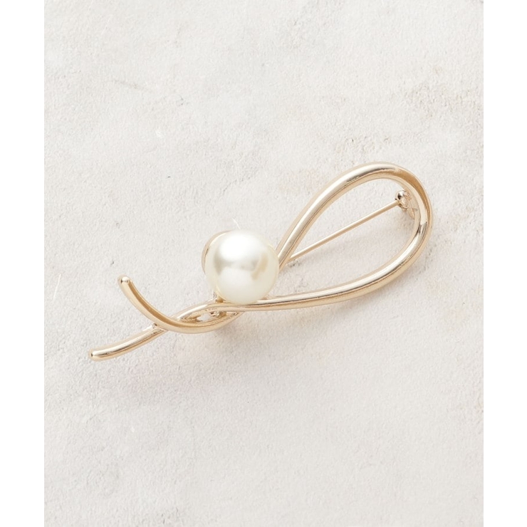 ノットデザインフェイクパールメタルブローチ | OPAQUE.CLIP | 詳細画像1 