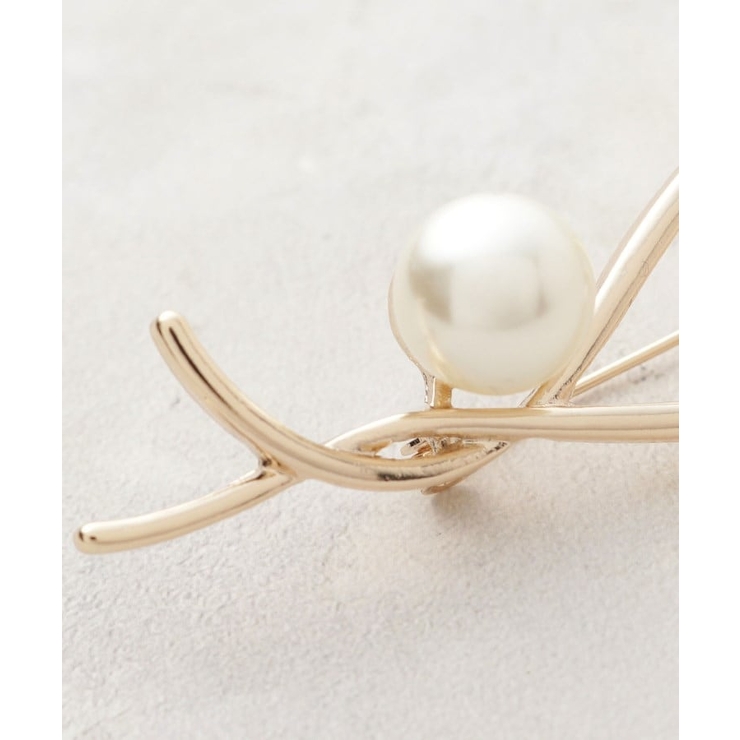 ノットデザインフェイクパールメタルブローチ | OPAQUE.CLIP | 詳細画像3 