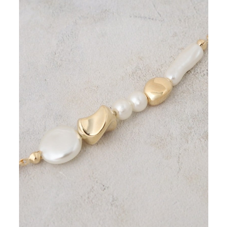 パール調ビーズ×メタル チェーンネックレス | OPAQUE.CLIP | 詳細画像4 