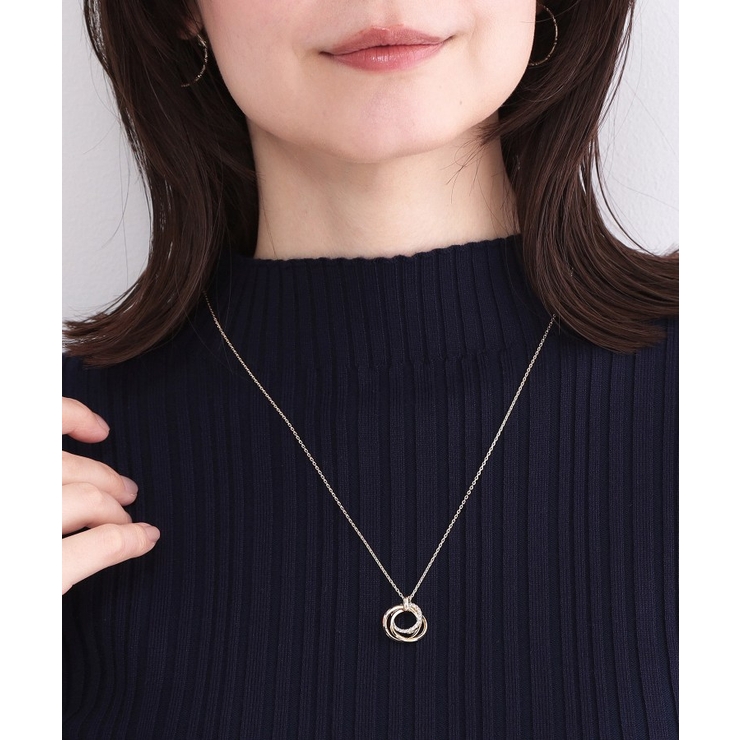 メタル×ビジュー3連リング ネックレス | OPAQUE.CLIP | 詳細画像1 