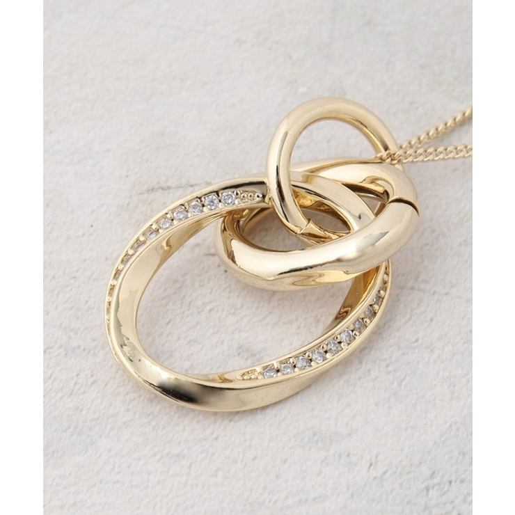 メタルオーバル×2連リング ロングネックレス | OPAQUE.CLIP | 詳細画像4 