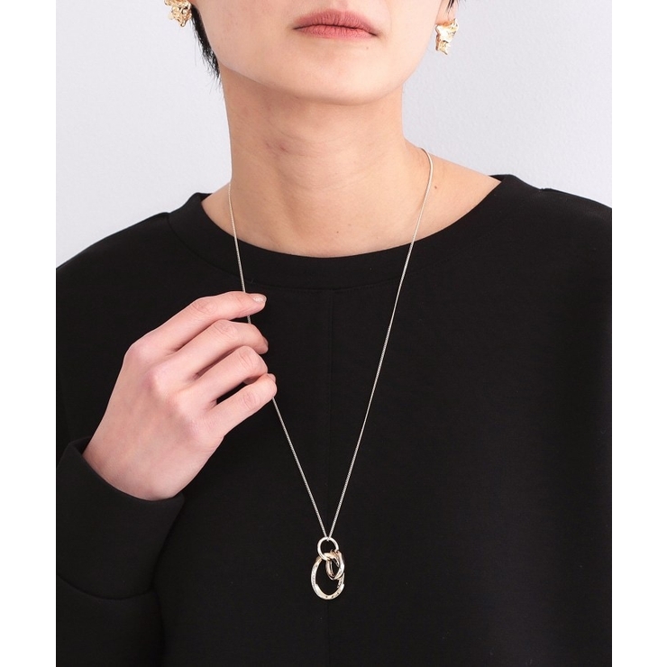 メタルオーバル×2連リング ロングネックレス | OPAQUE.CLIP | 詳細画像6 