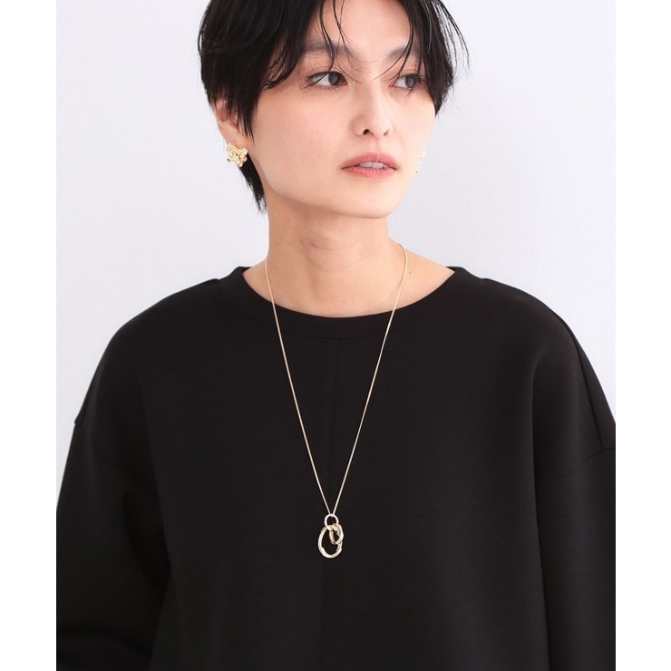 メタルオーバル×2連リング ロングネックレス | OPAQUE.CLIP | 詳細画像1 