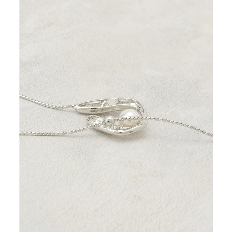 U字メタル×フェイクパール ロングスライドネックレス | OPAQUE.CLIP | 詳細画像4 