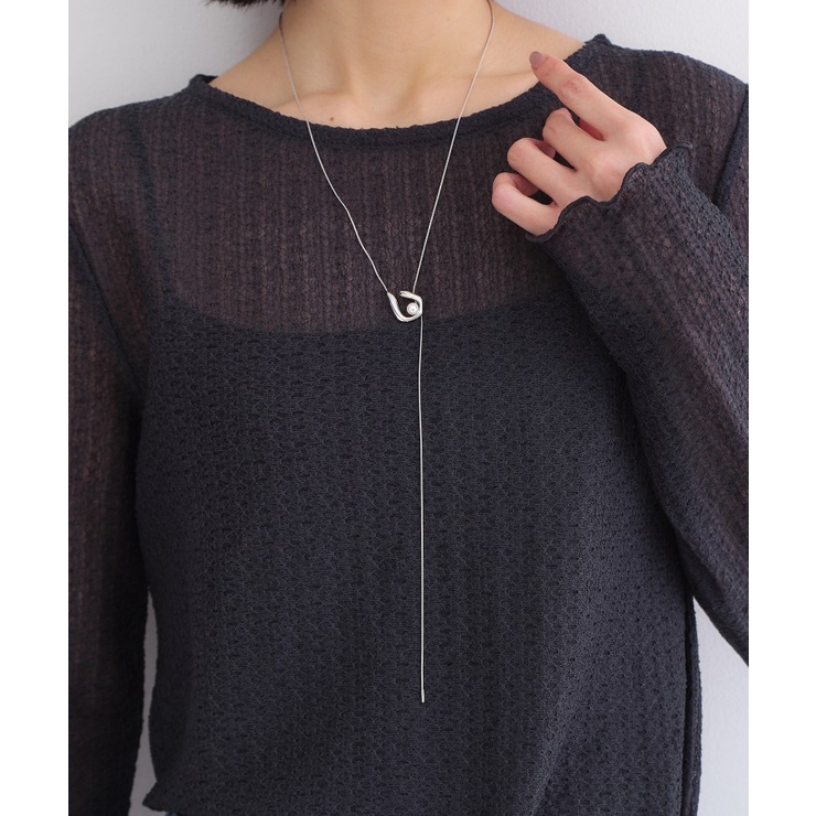 U字メタル×フェイクパール ロングスライドネックレス | OPAQUE.CLIP | 詳細画像1 