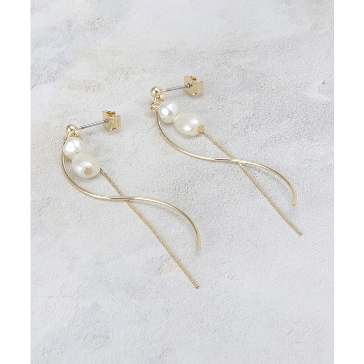 ゴールド(007) | アクリルパール しゃらしゃらピアス | OPAQUE.CLIP