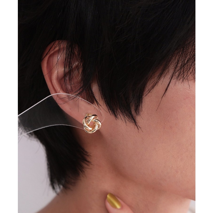 オーバルクロスデザインメタルピアス | OPAQUE.CLIP | 詳細画像4 