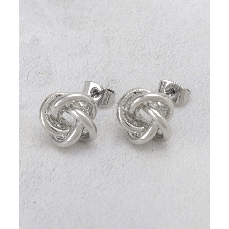 シルバー(006) | オーバルクロスデザインメタルピアス | OPAQUE.CLIP