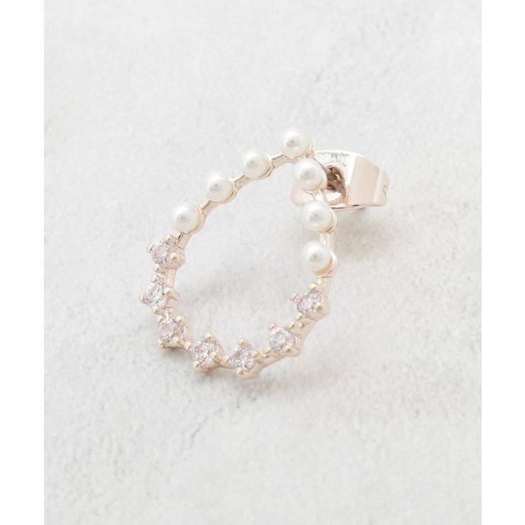 フェイクパール×ビジューしずくモチーフピアス | OPAQUE.CLIP | 詳細画像2 