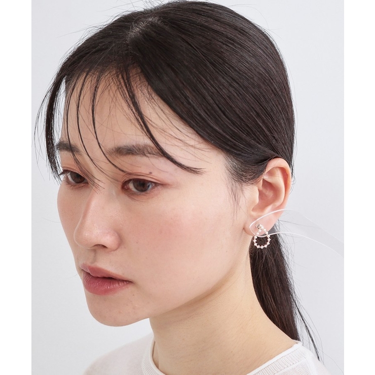 フェイクパール×ビジューしずくモチーフピアス | OPAQUE.CLIP | 詳細画像5 