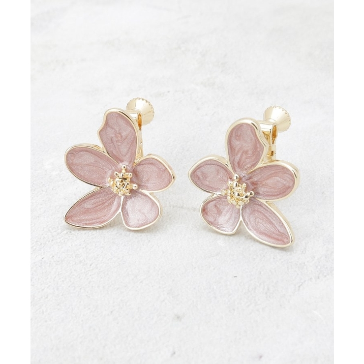 ピンクベージュ(053) | エポフラワーイヤリング | OPAQUE.CLIP