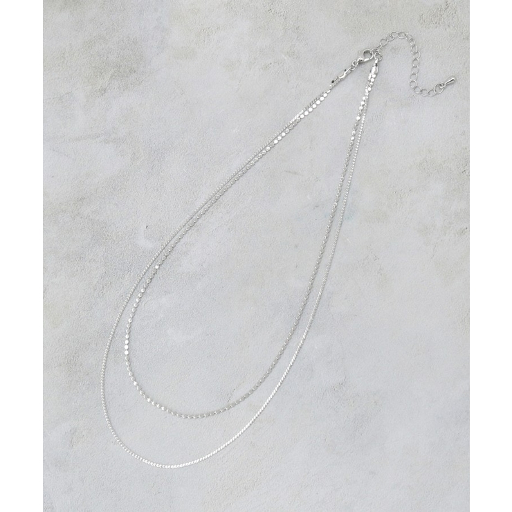 シルバー(006) | 2連デザインチェーンショートネックレス | OPAQUE.CLIP