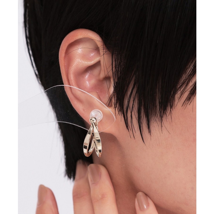 メタルオーバルワンタッチイヤリング | OPAQUE.CLIP | 詳細画像4 