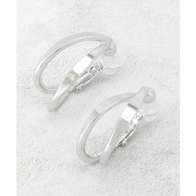 シルバー(006) | メタルオーバルワンタッチイヤリング | OPAQUE.CLIP