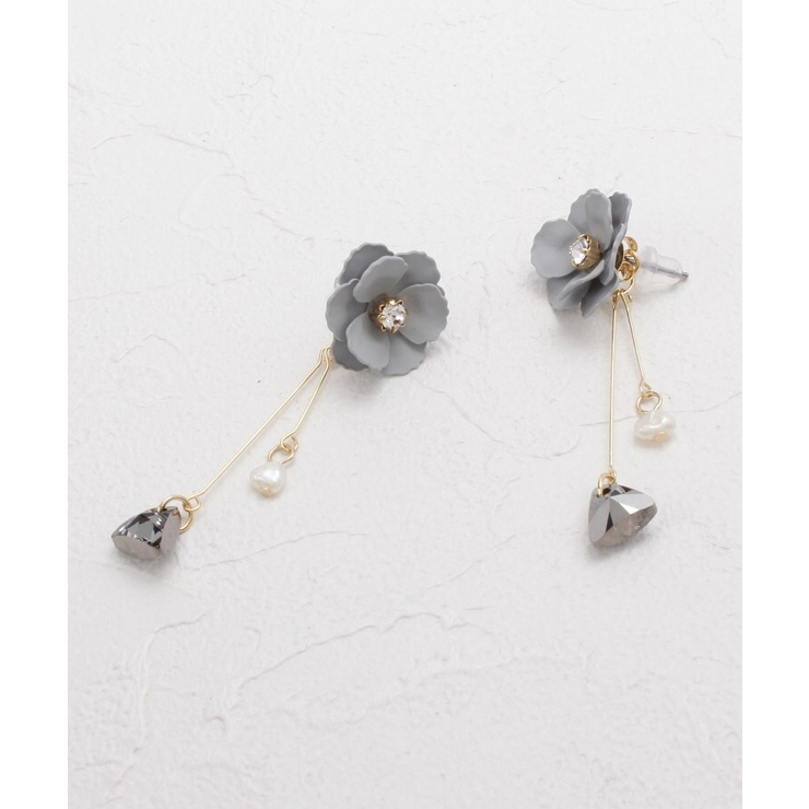 コーティングフラワー2WAYピアス[品番：WRDW0071464]｜SHOO・LA・RUE