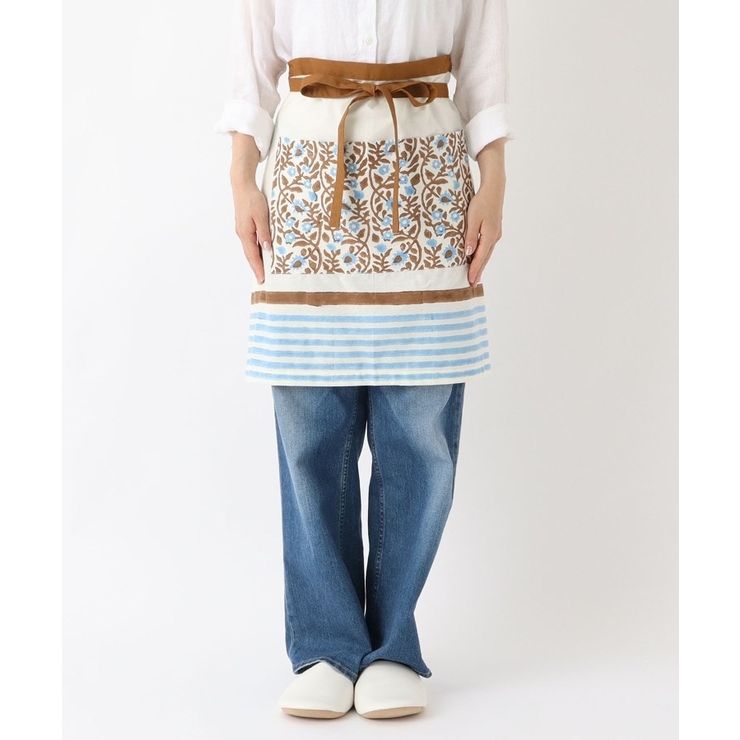 ブロックプリント カフェエプロン BL ＜212Kオリジナル＞ | 212 KITCHEN STORE | 詳細画像1 