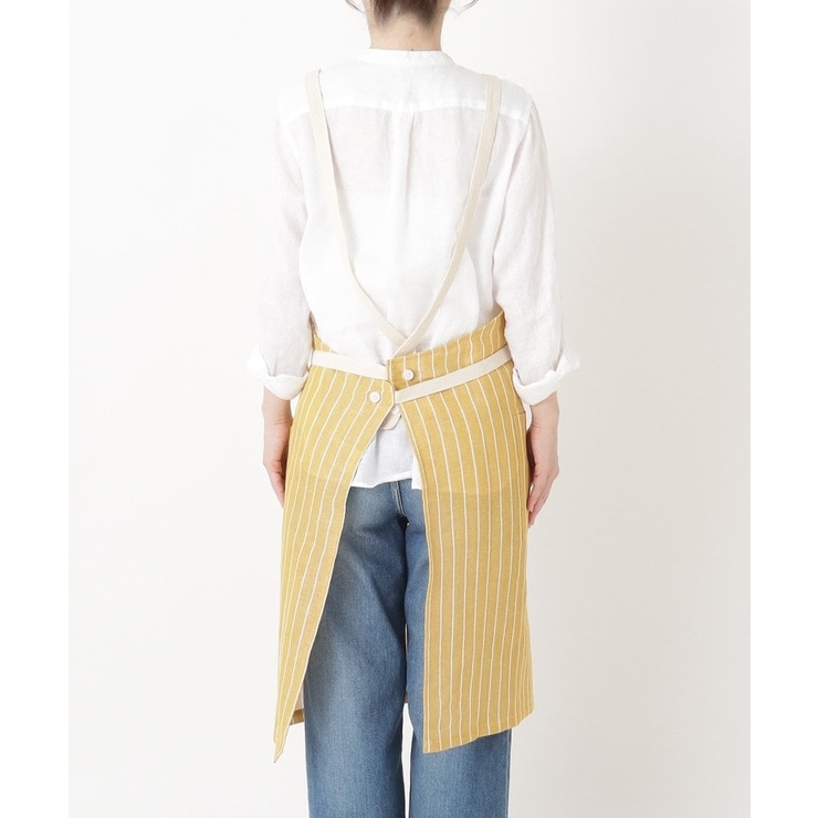 綿麻 ストライプ エプロン YE | 212 KITCHEN STORE | 詳細画像3 