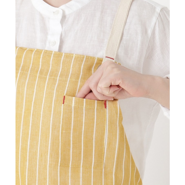綿麻 ストライプ エプロン YE | 212 KITCHEN STORE | 詳細画像6 