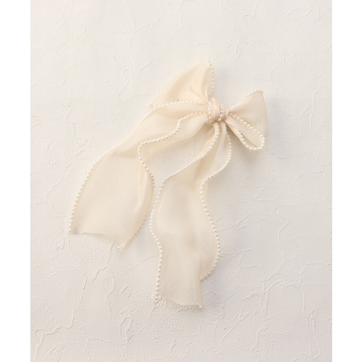 アイボリー(004) | 足長BIGリボンヘアクリップ | ESPERANZA