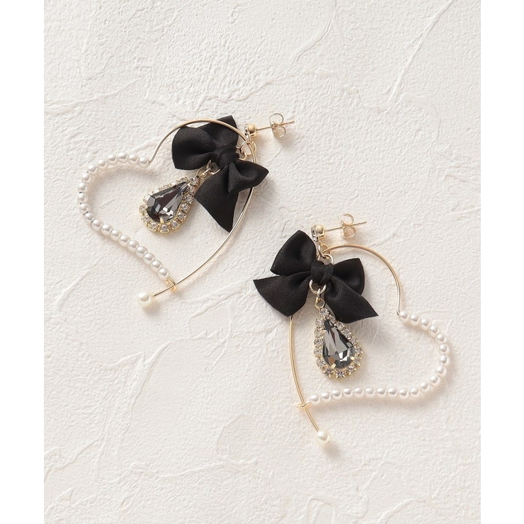 ハートピアス 地雷 量産 パール 病み 韓国 ハート ハート ピアス レディース 韓国 地雷系 量産型 リボン ビジュー