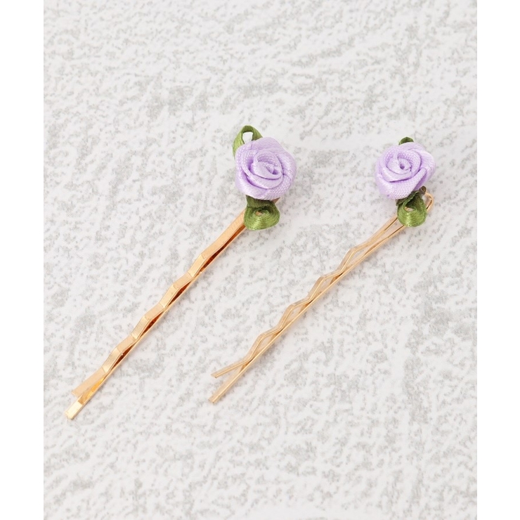 パープル(083) | ガーリー系 フェミニン系 バラ ヘアピン | ESPERANZA